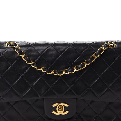 Chanel Lambskin Quilted Medium Double Flap Navy 13 of 13