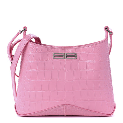Balenciaga Shiny Super Supple Calfskin Crocodile Embossed Small XX Bag Sweet Pink 1 of 8