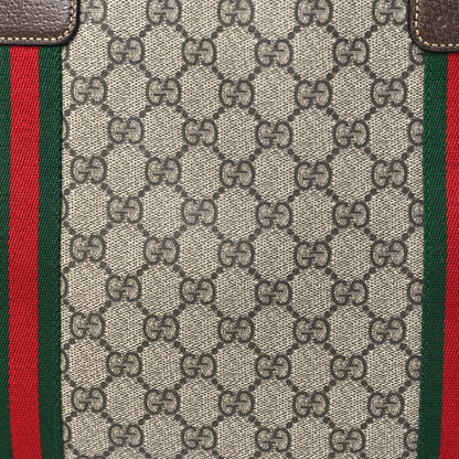 Gucci Tender GG Supreme Monogram Textured Dollar Calfskin Web Tote Beige Ebony New Acero 7 of 9