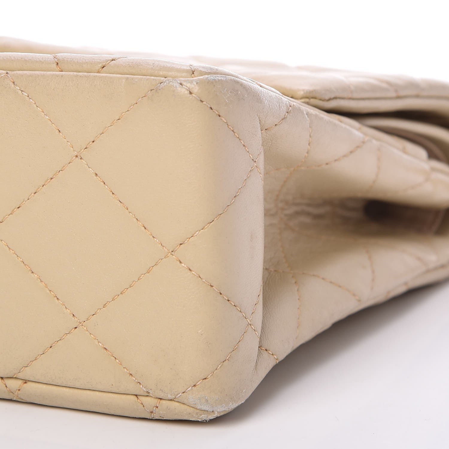 Chanel Lambskin Quilted Medium Double Flap Beige 11 of 18