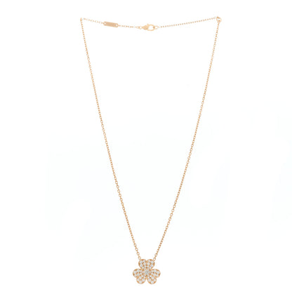 Van Cleef & Arpels 18K Rose Gold Diamond Small Frivole Pendant Pave Necklace 2 of 6
