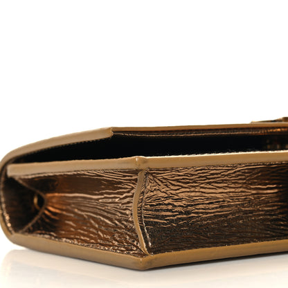 Saint Laurent Metallic Crackled Calfskin Classic Monogram Kate Tassel Satchel Gold 8 of 11