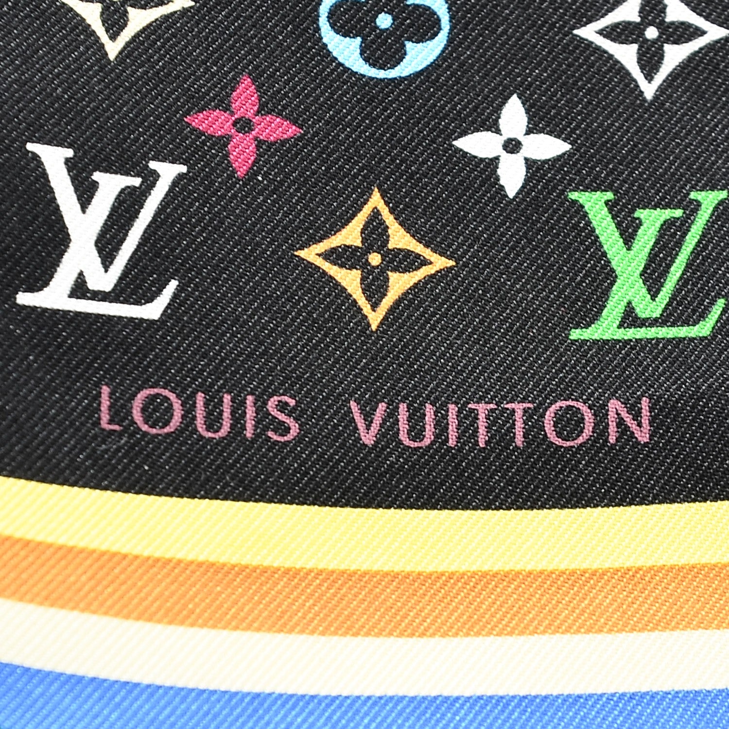 Louis Vuitton Silk Monogram Multicolor Bandeau Black 3 of 5