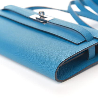 Hermes Epsom Kelly Wallet To Go Bleu Frida Bordeaux 5 of 9