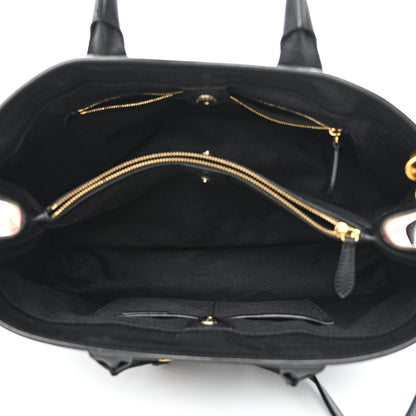 Burberry Grainy Calfskin House Check Large Banner Tote Black 7 of 21