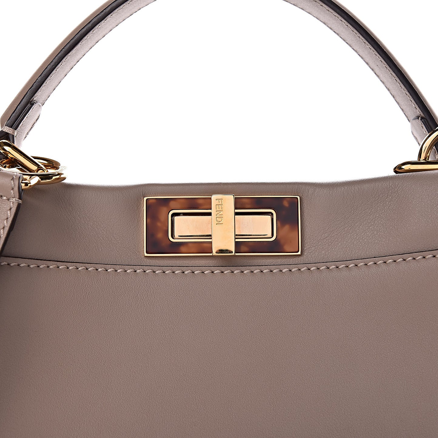 Vitello Seta Plexiglass Tortoise Medium Peekaboo Iconic Satchel Tortora