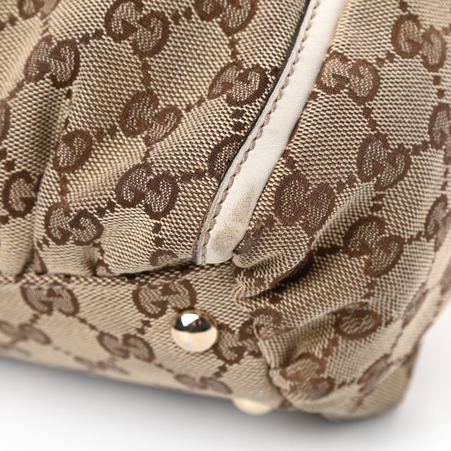 Gucci Monogram D Gold Ring Tote White 10 of 16
