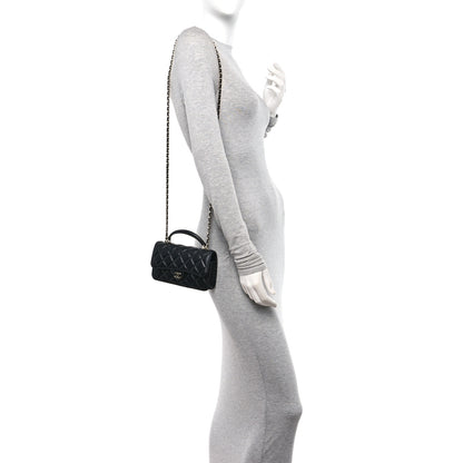 Chanel Lambskin Quilted Flap Phone Holder With Chain Black 2 of 11