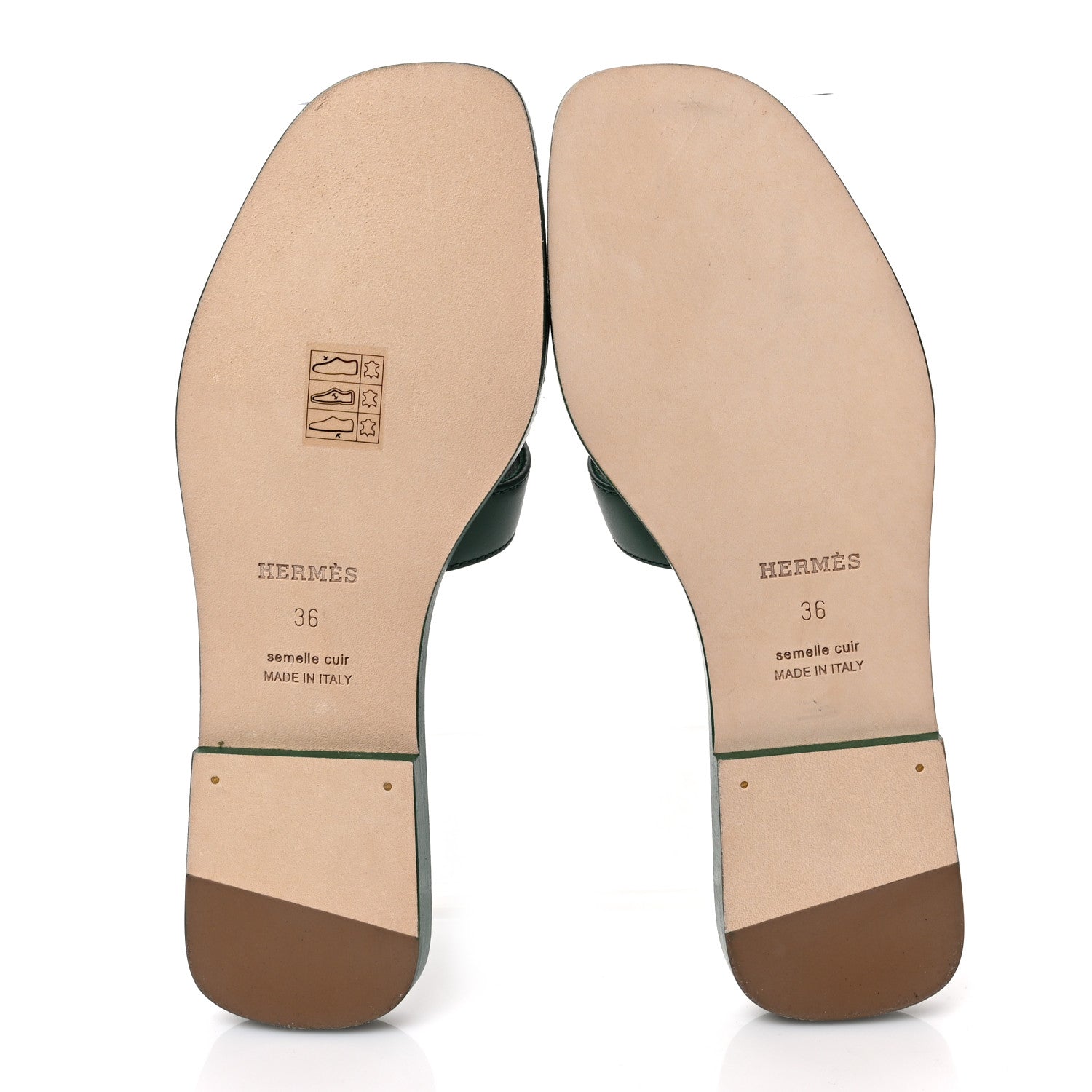 Hermes Calfskin Oran Sandals 36 Vert Electrique 5 of 7
