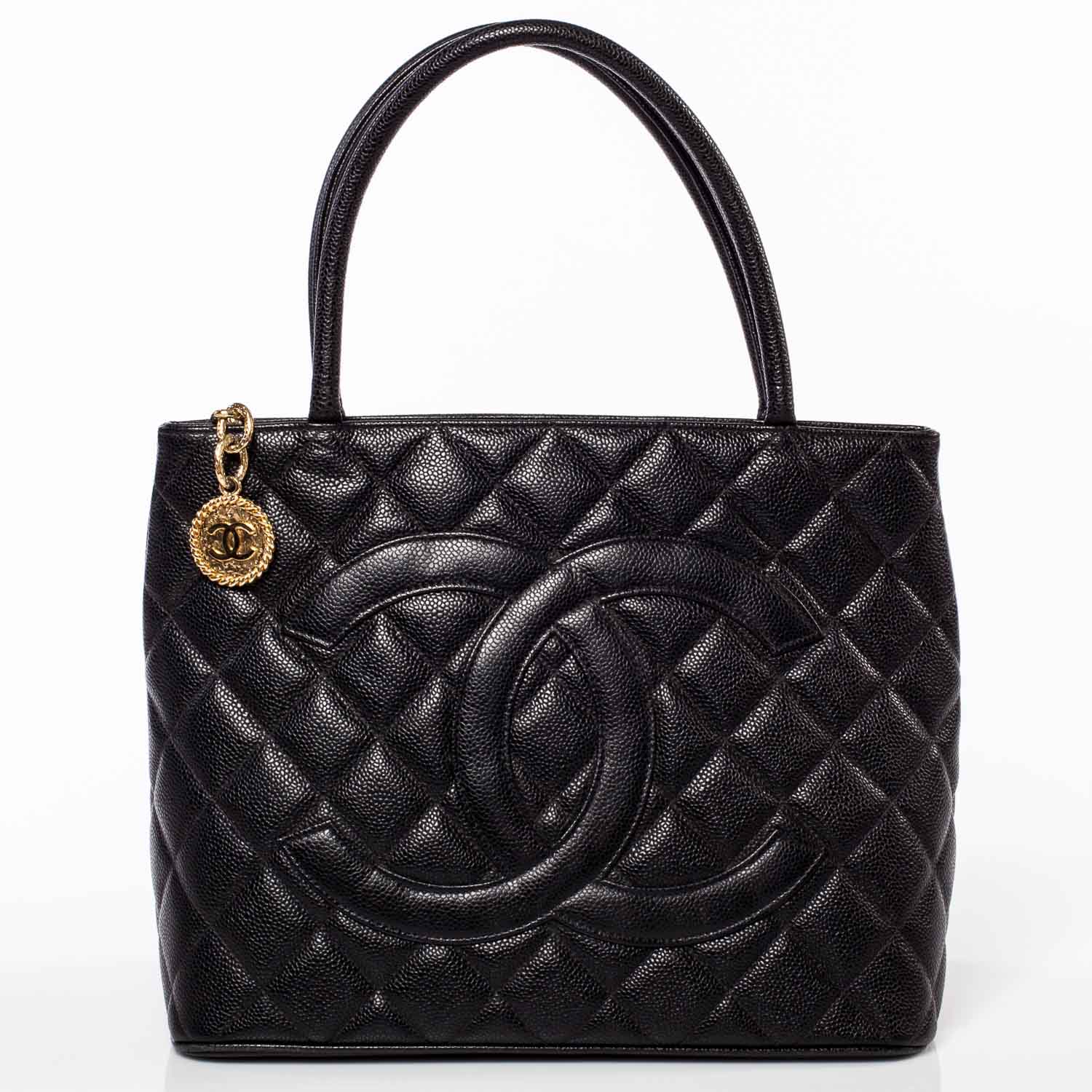 Chanel Caviar Medallion Tote Black 1 of 8