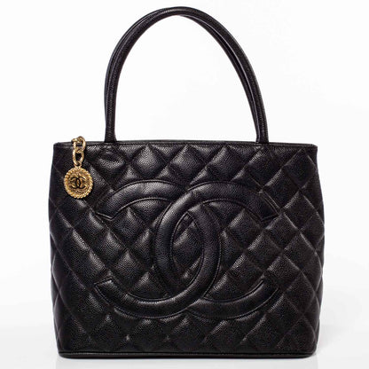 Chanel Caviar Medallion Tote Black 1 of 8