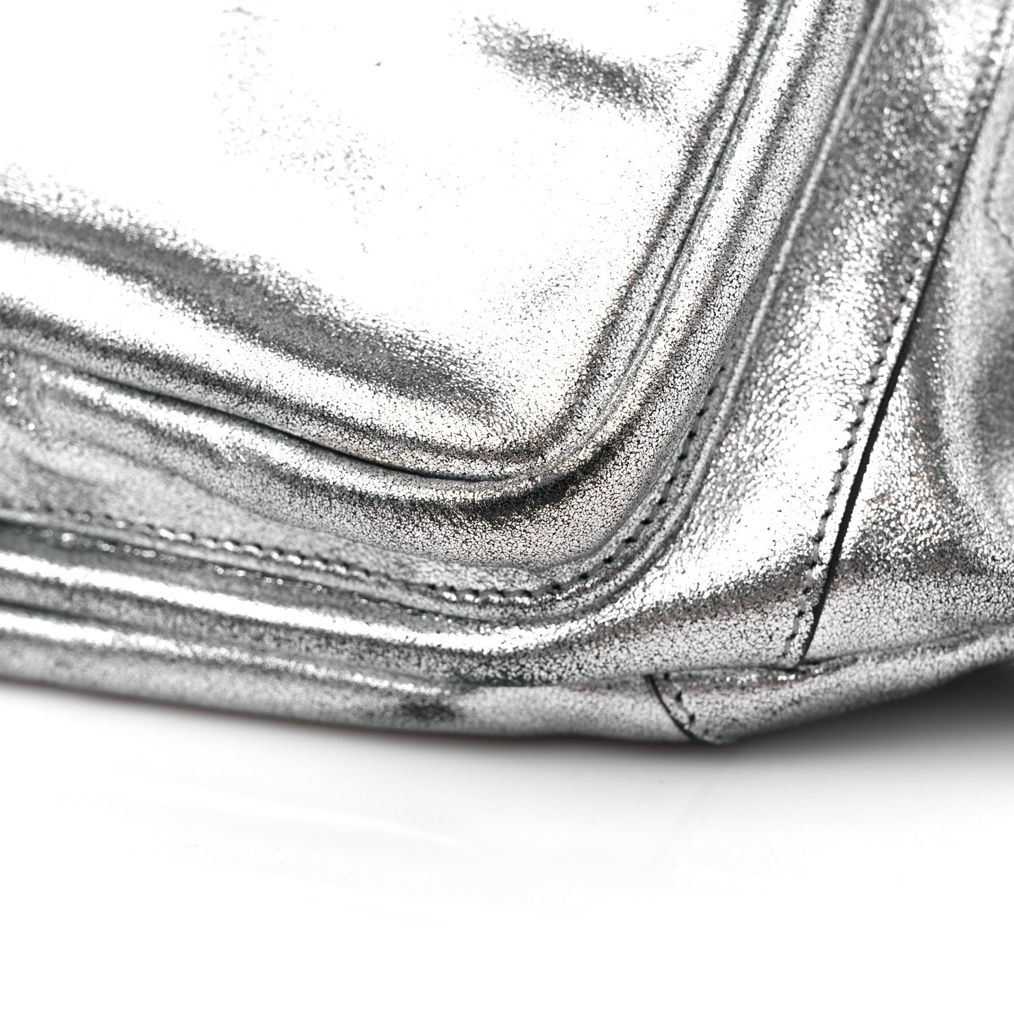 Metallic Calfskin Ripstop Body Belt Bag Silver