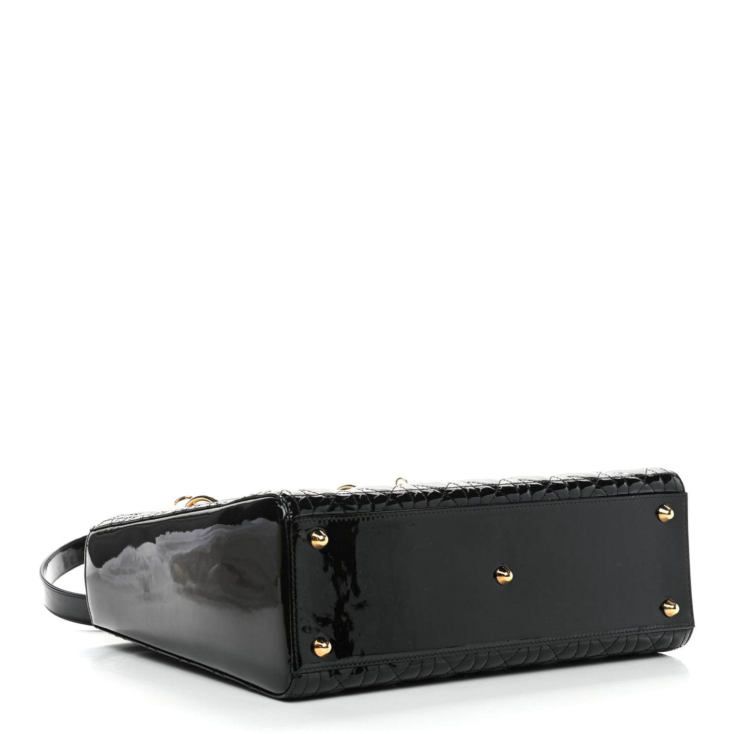 Patent Cannage Large Lady Dior Black