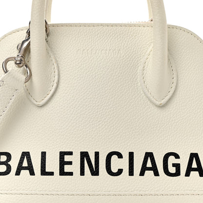 Balenciaga Grained Calfskin XXS Ville Top Handle Bag White Black 7 of 16