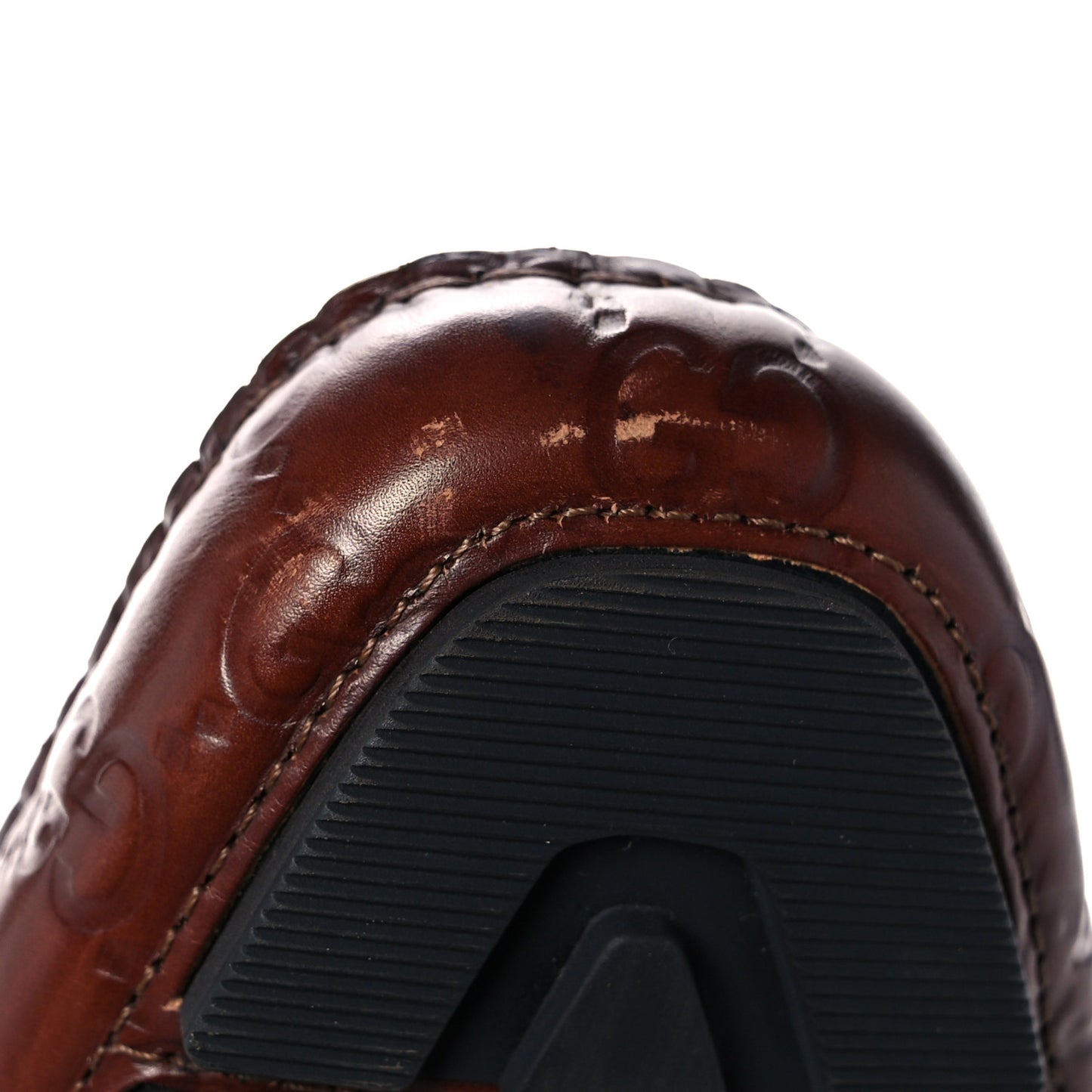 Calfskin Monogram Horsebit Guccissima Loafers 38.5 Brown