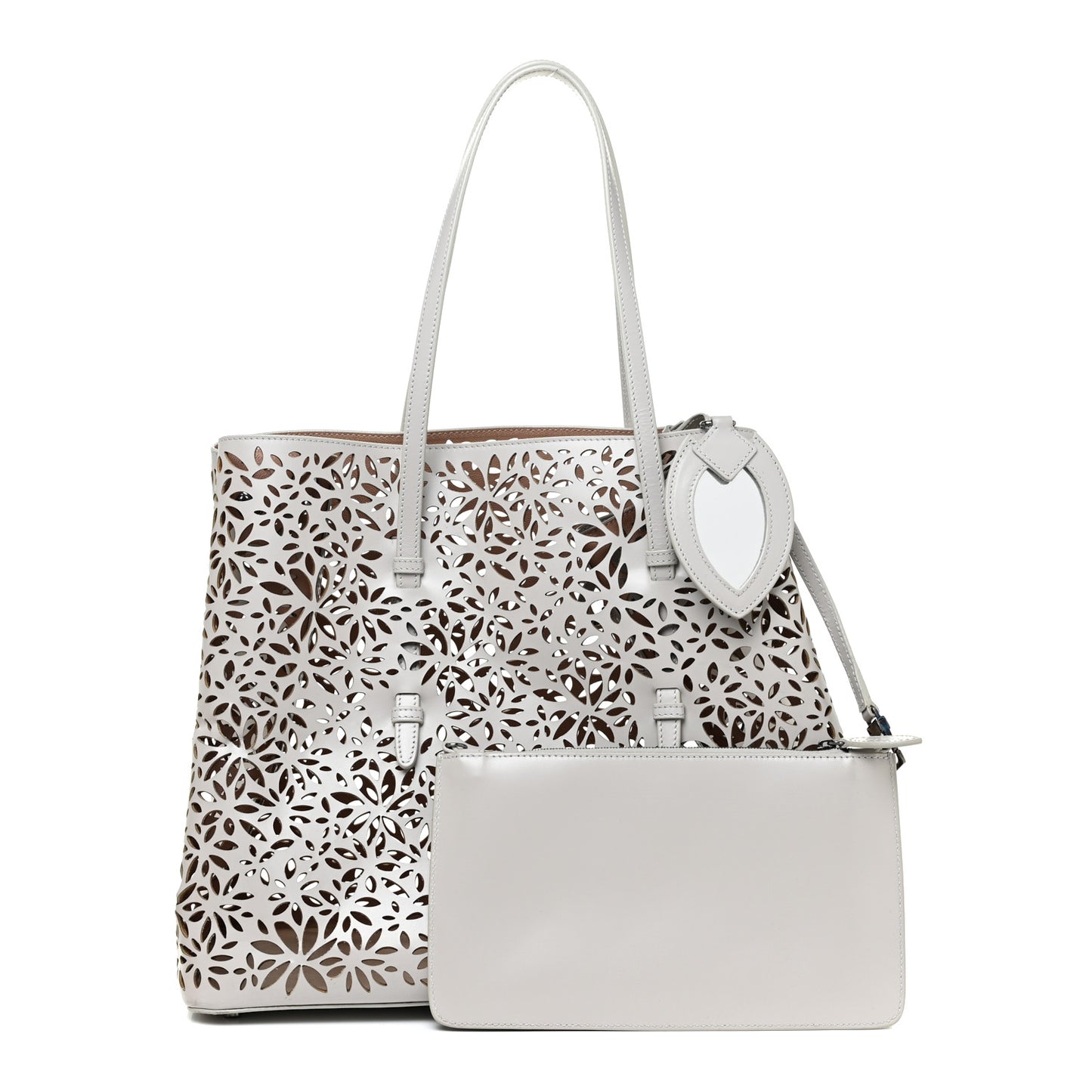 Calfskin Laser Cut Mina 32 Bag White