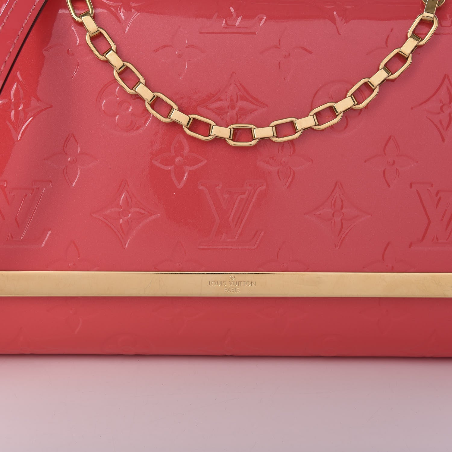 Louis Vuitton Vernis Ana Clutch Rose Litchi 9 of 9