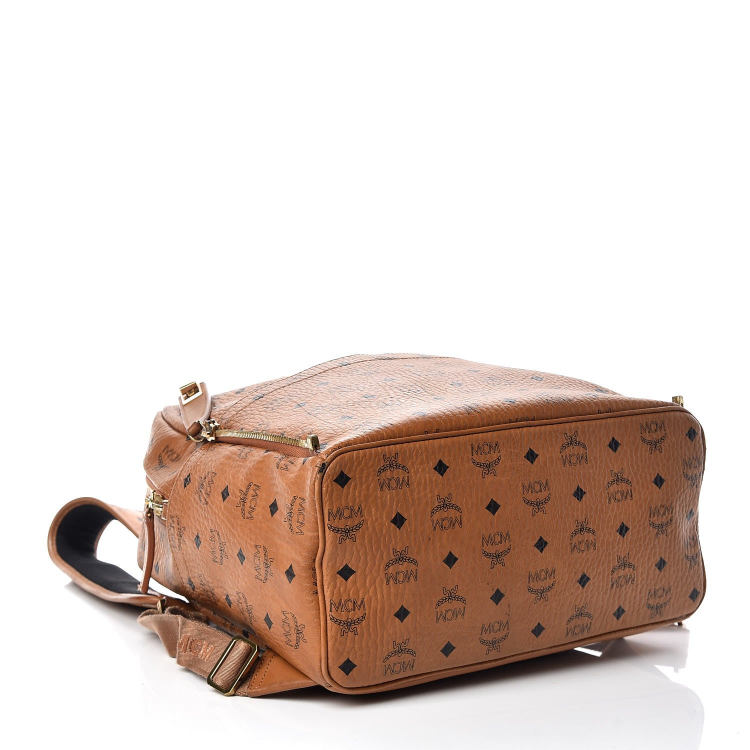 MCM Visetos Studded Medium Dual Stark Backpack Cognac 4 of 19