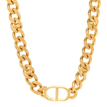 Christian Dior Metal CD Spikes Choker Necklace Gold 1 of 5