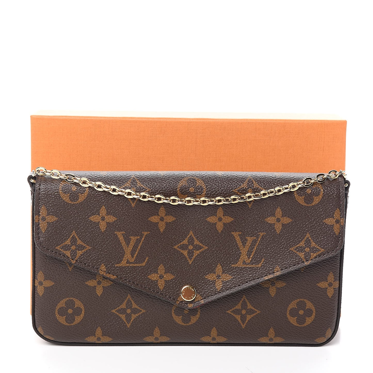 Monogram Pochette Felicie Chain Wallet Fuchsia