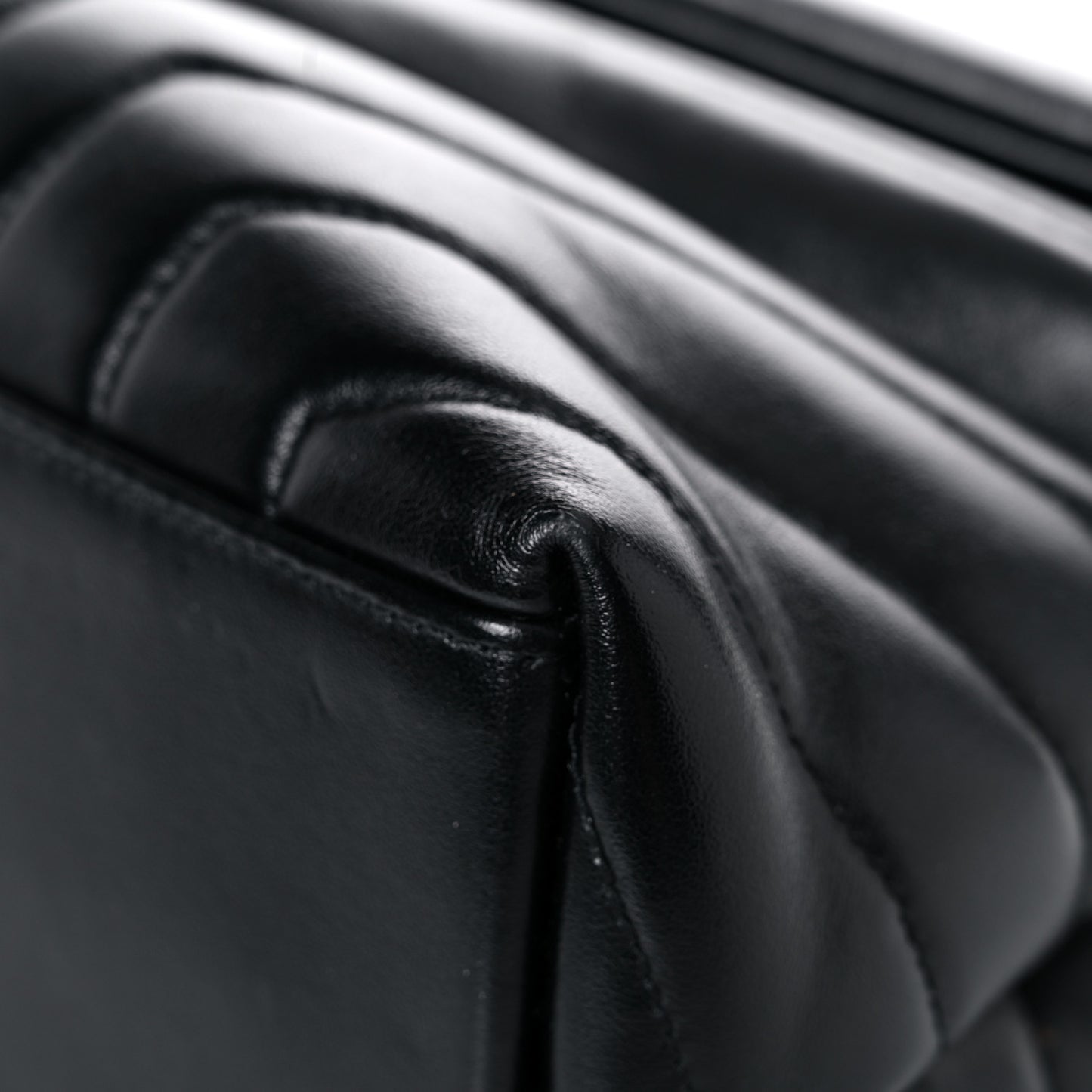 Calfskin Y Quilted Monogram Medium Loulou Chain Satchel Black