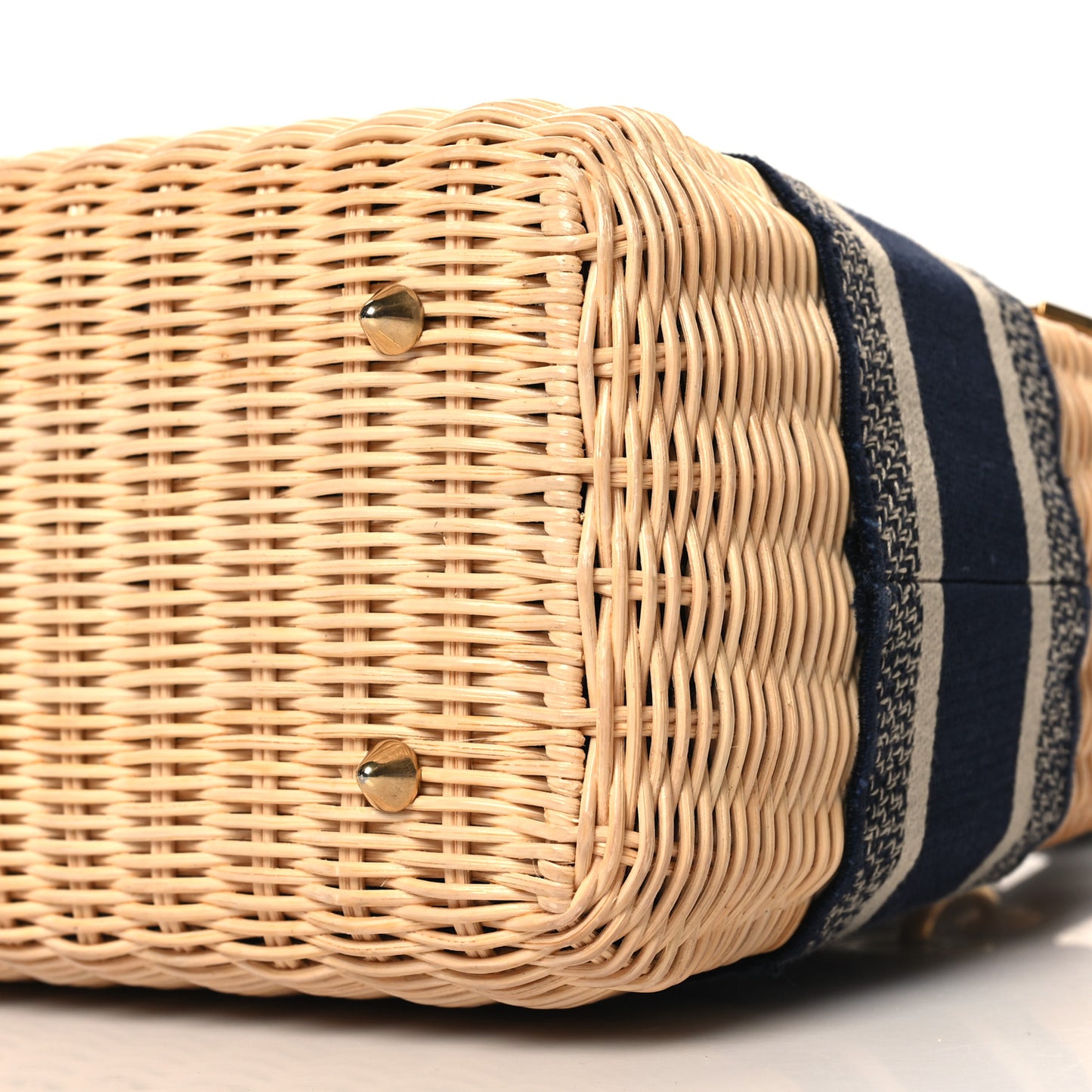 Wicker Oblique Medium Lady Dior Bag Blue