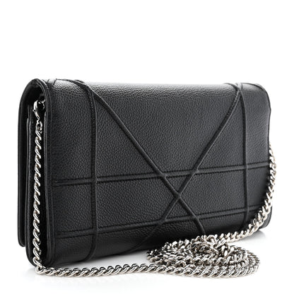 Christian Dior Grained Calfskin Diorama Croisiere Chain Wallet Black 3 of 13