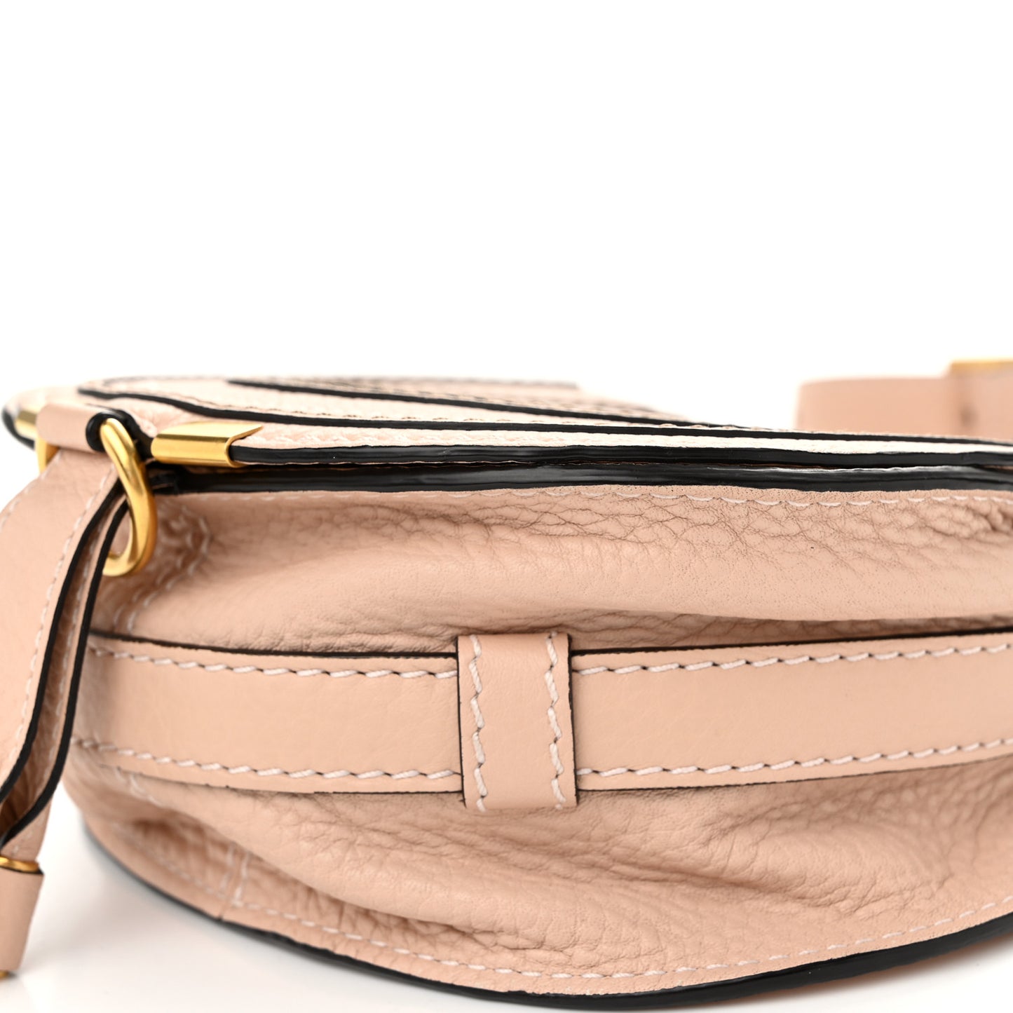 Grained Calfskin Small Marcie Saddle Bag Anemone Pink