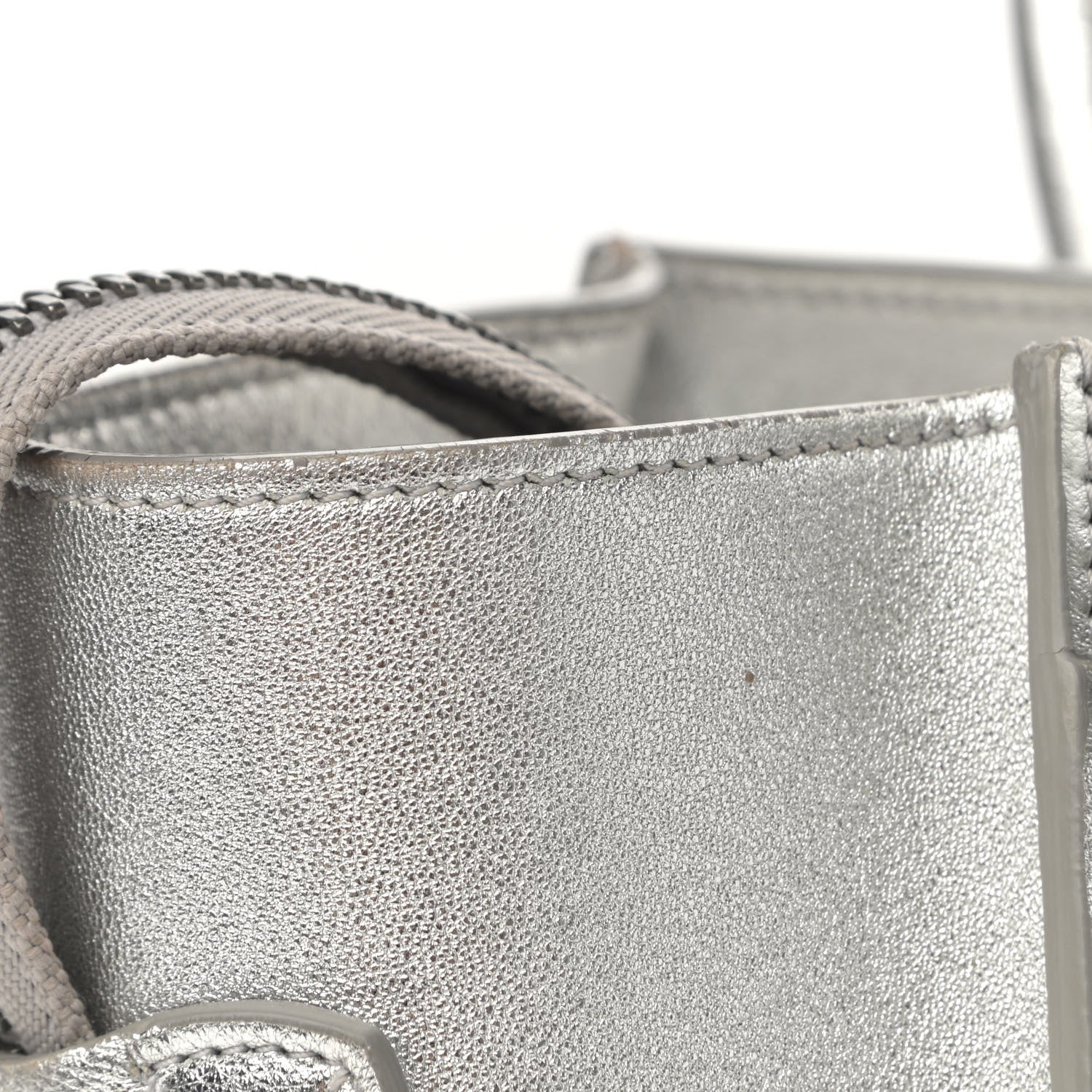 Celine Laminated Lambskin Micro Luggage Silver 12 of 26