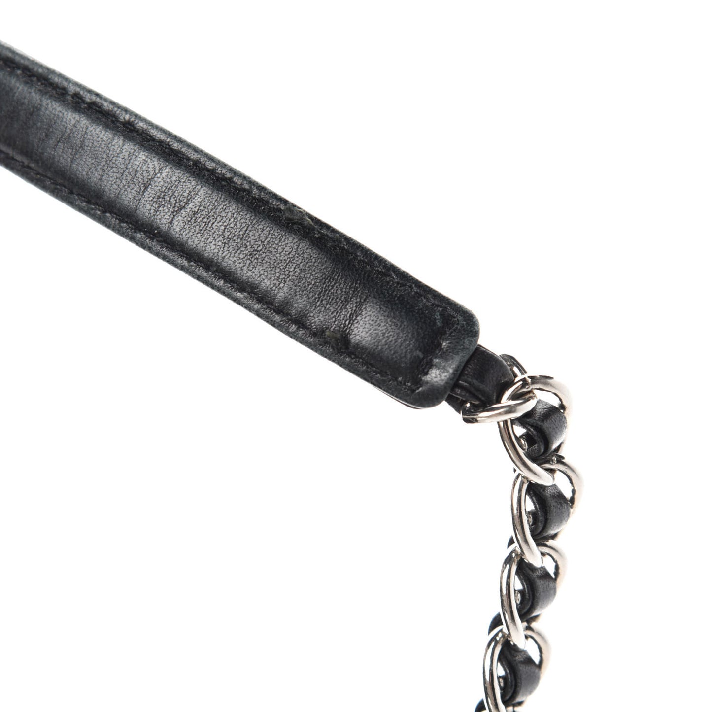 Nylon Tessuto Chain Shoulder Bag Black