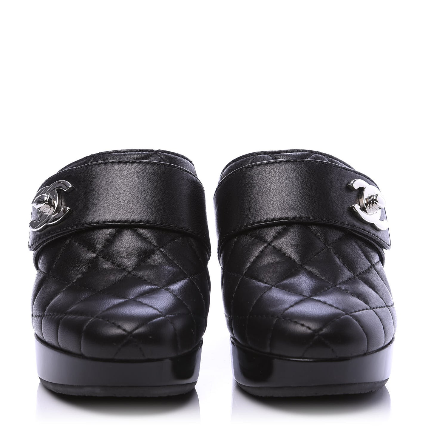 Lambskin Quilted CC Mules 36 Black