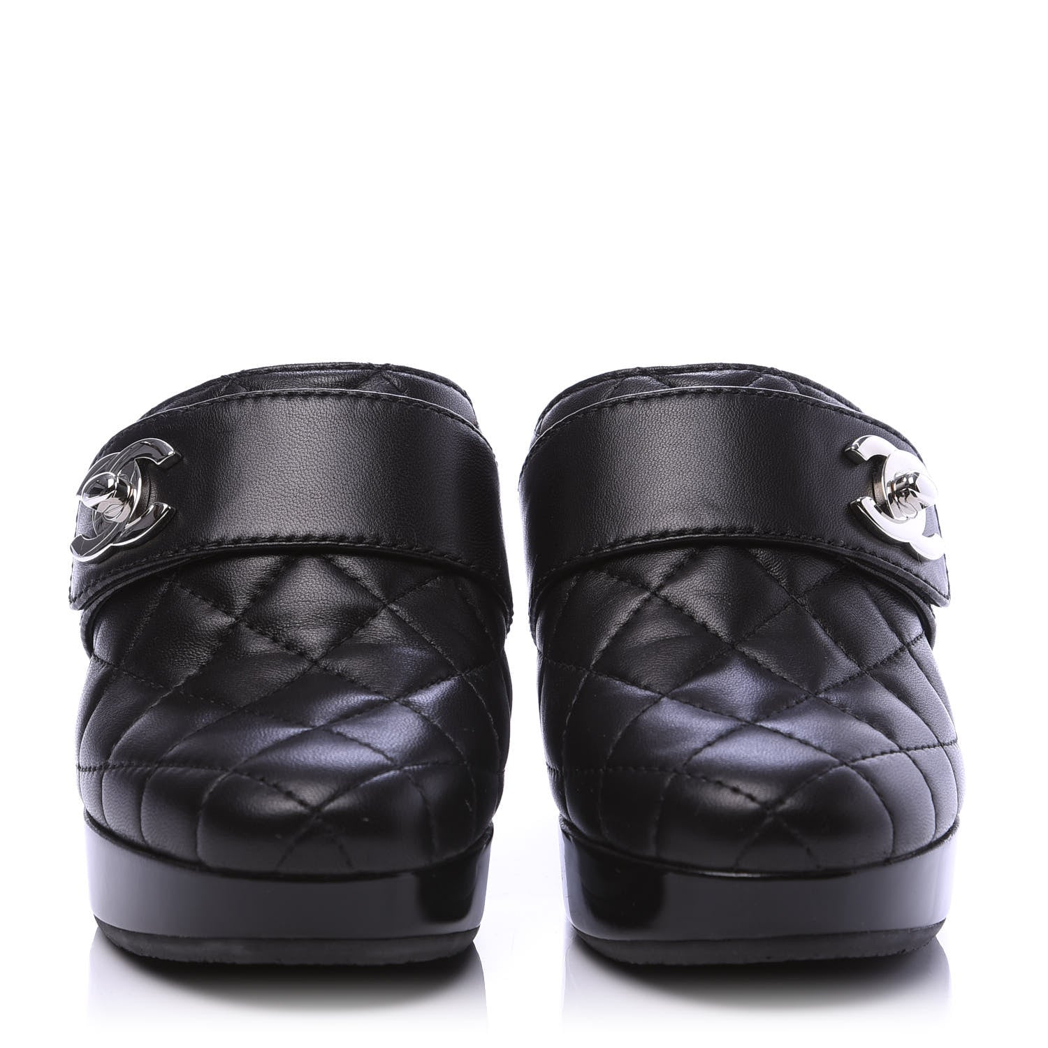 Chanel Lambskin Quilted CC Mules 36 Black 2 of 8