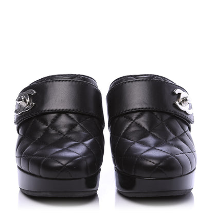 Chanel Lambskin Quilted CC Mules 36 Black 2 of 8