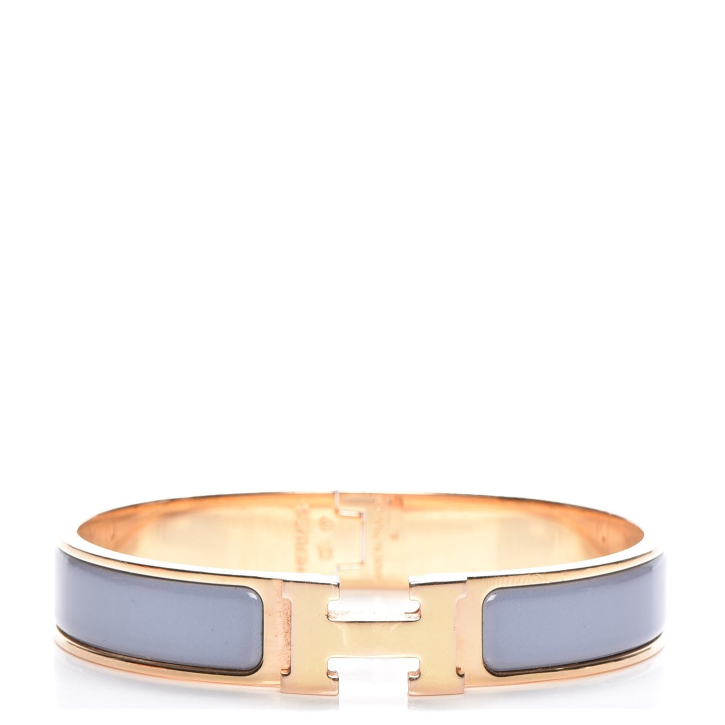 Enamel Narrow Clic Clac H Bracelet GM Bleu Lin