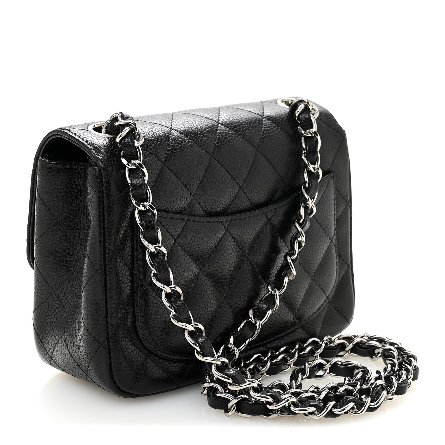 Caviar Quilted Mini Square Flap Black