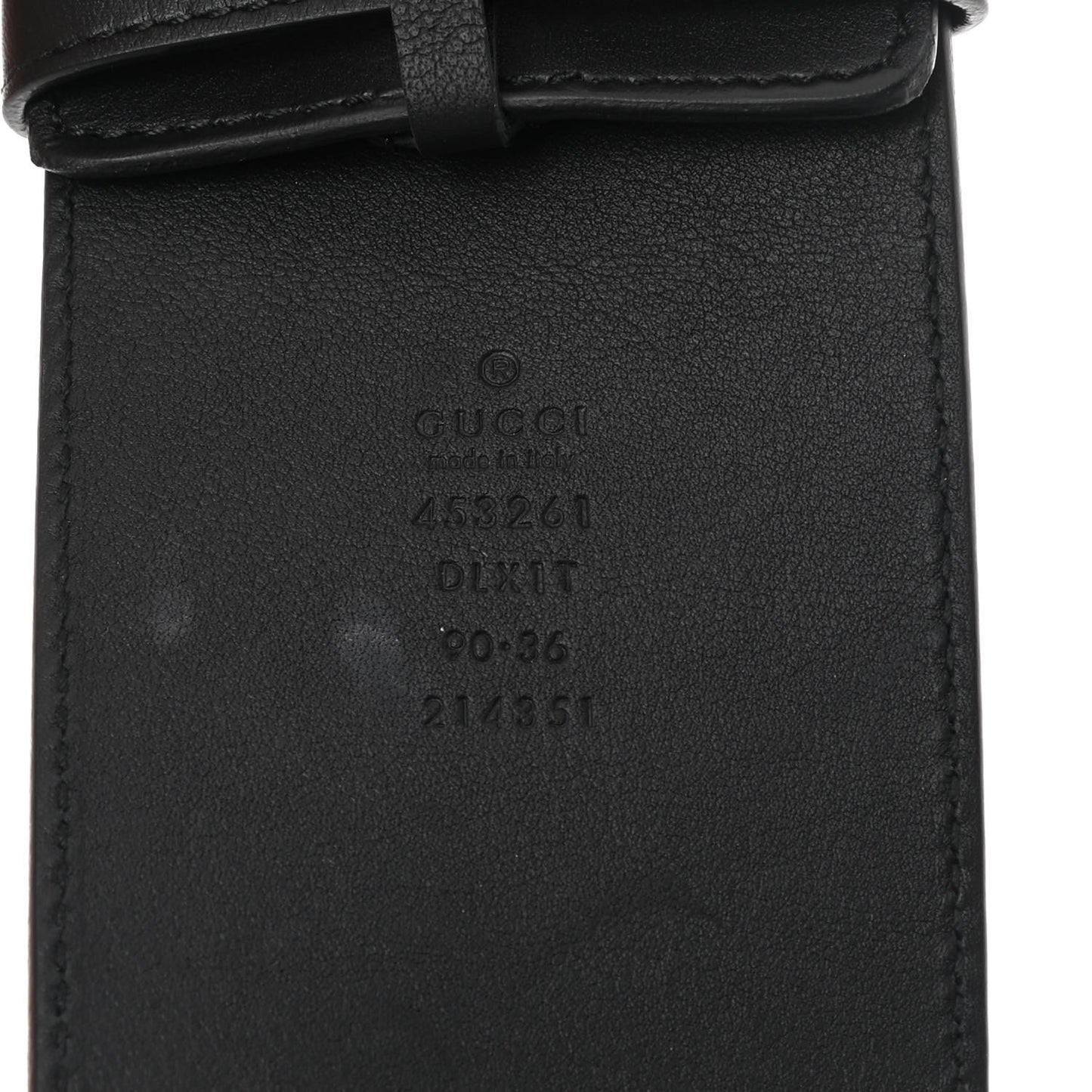 Moon Calfskin Pearl Double G 70mm Belt 90 36 Black Cream