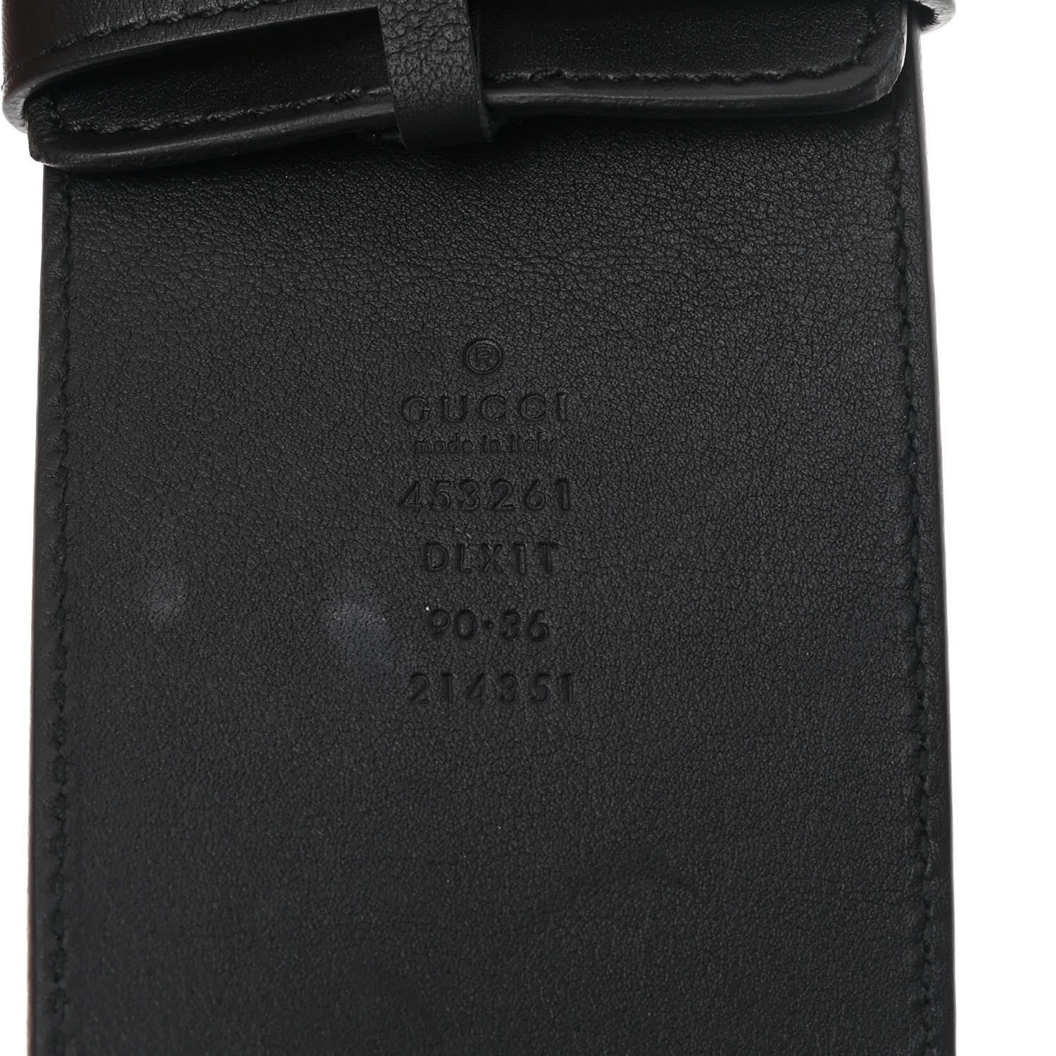 Gucci Moon Calfskin Pearl Double G 70mm Belt 90 36 Black Cream 3 of 6