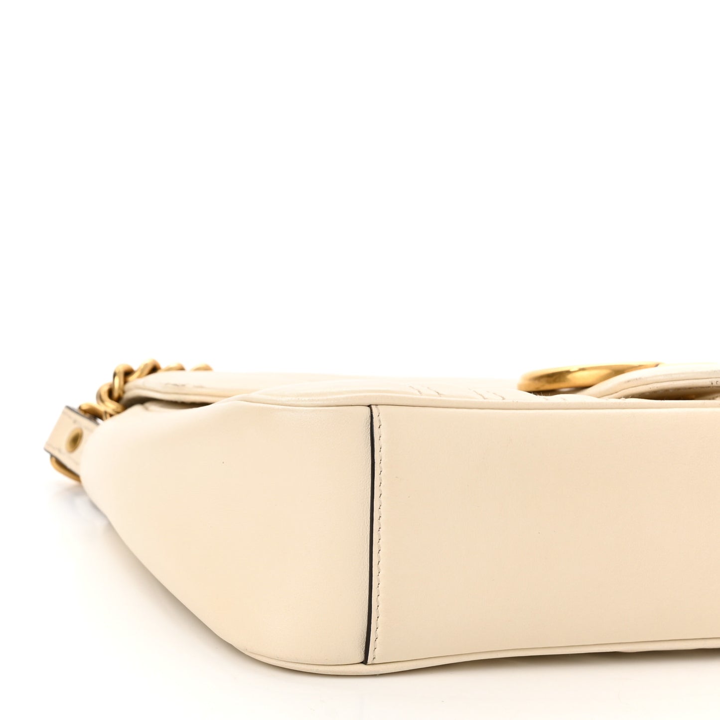 Calfskin Matelasse Small GG Marmont Shoulder Bag White