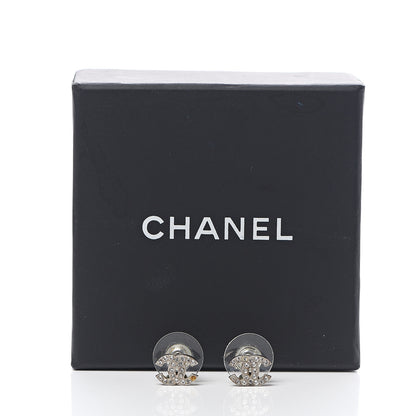 Chanel Crystal Mini Timeless CC Earrings Silver 6 of 6