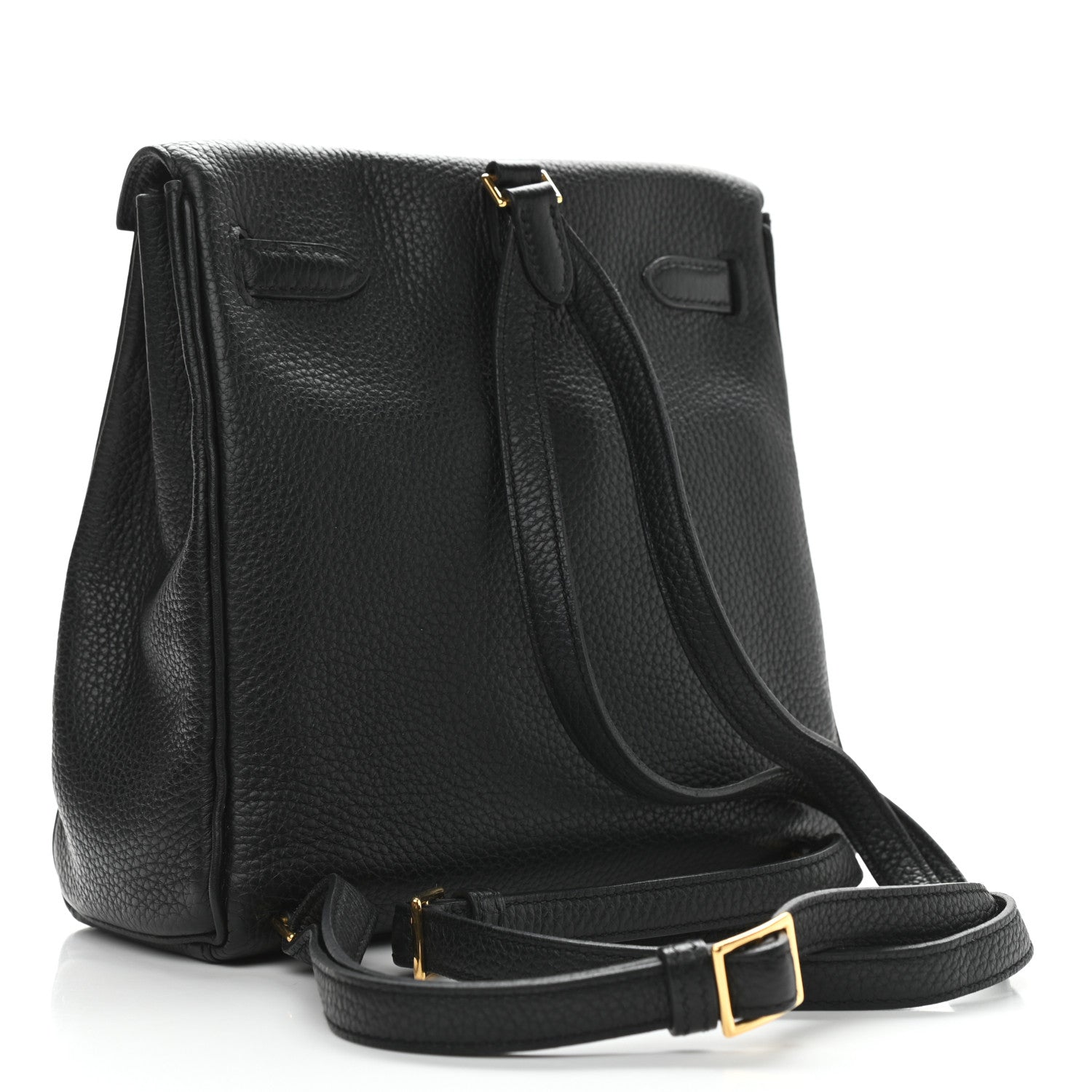 Hermes Taurillon Clemence Kelly Ado Backpack Black 3 of 9