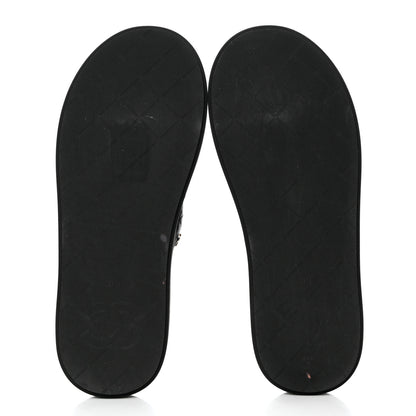 Chanel Lambskin Quilted Padded Charms Thong Sandals 39.5 Black 5 of 8