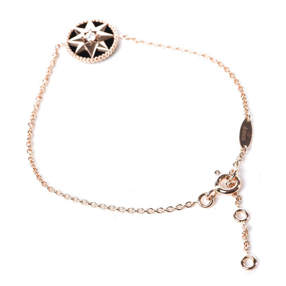 Christian Dior 18K Rose Gold Diamond Black Onyx Rose Des Vents Bracelet 3 of 6
