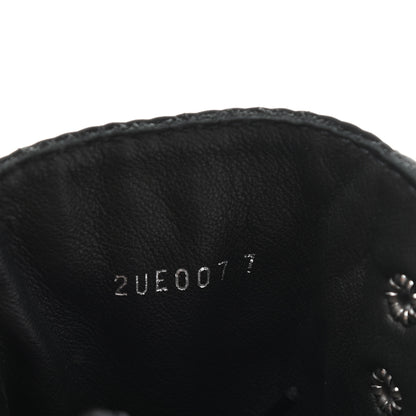 Prada Spazzolato Rois Re-Nylon Metal Triangle Logo Mens Monolith Pouch Pocket 60mm Combat Boots 7 Black 8 of 14