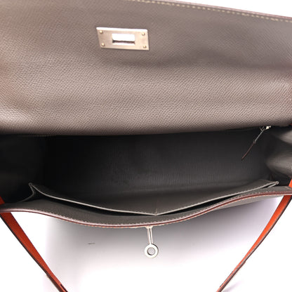 Hermes Epsom Horseshoe Kelly Retourne 32 Etain Feu 4 of 8