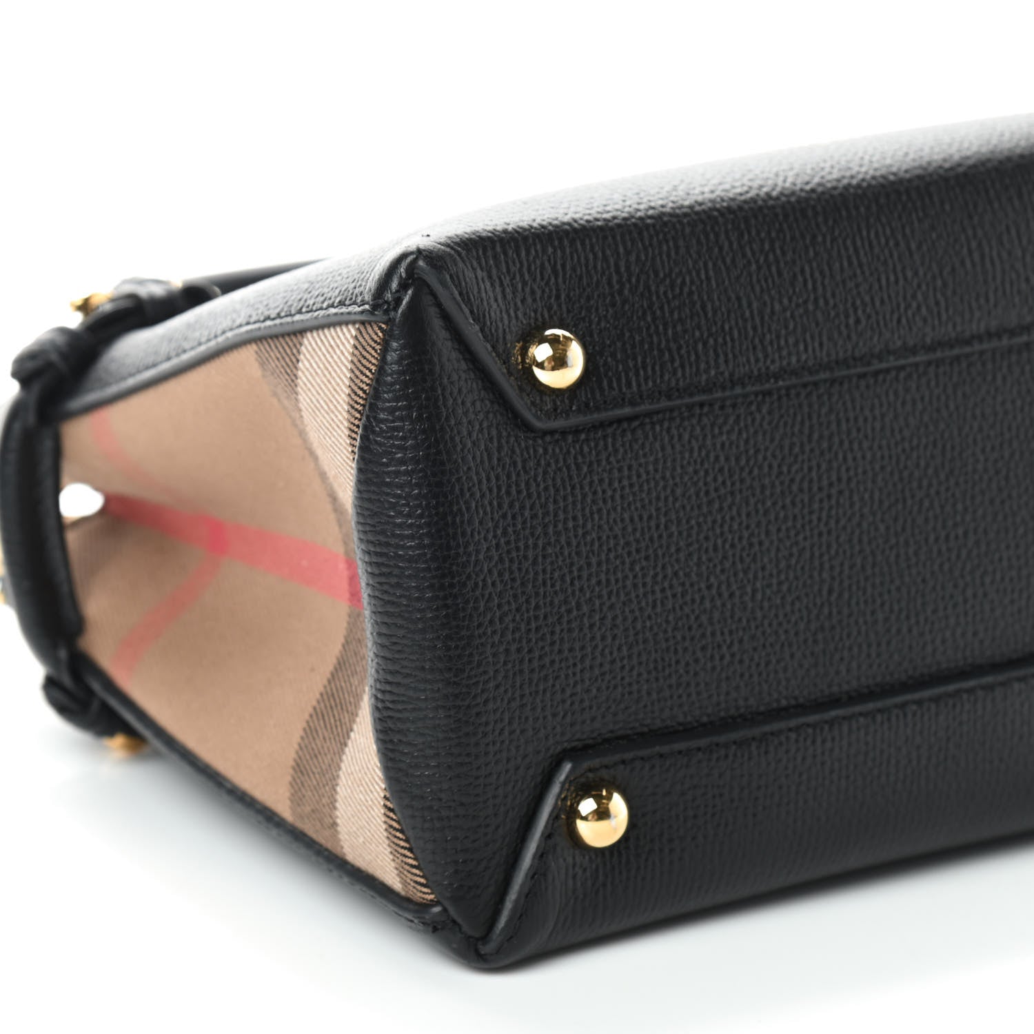 Burberry Derby Calfskin House Check Baby Banner Tote Black 6 of 8