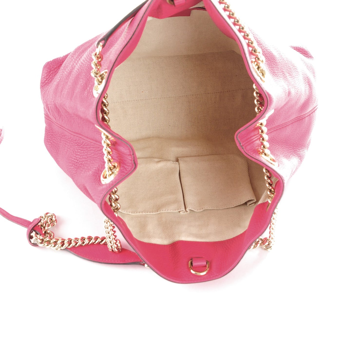 Cellarius Calfskin Medium Soho Chain Shoulder Bag Bright Bouganville