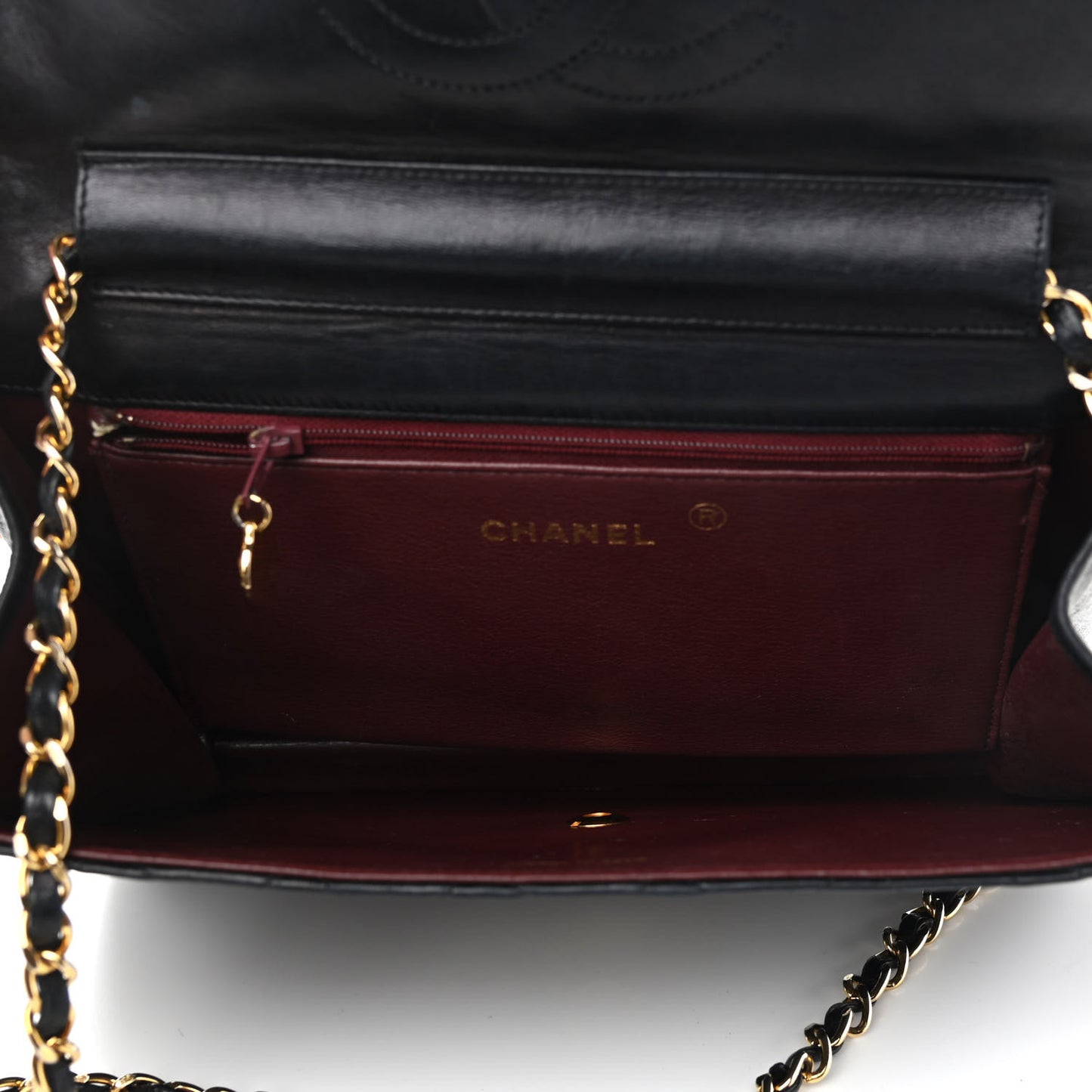 Lambskin Quilted Medium Single Flap Black