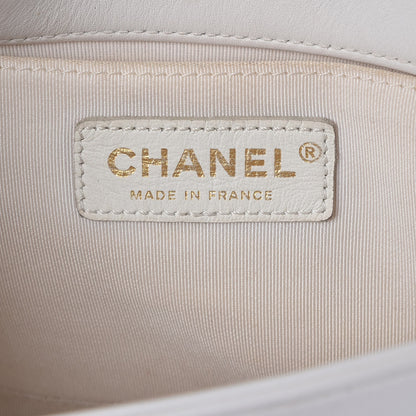 Chanel Sheepskin Braided Medium Boy Reverso Flap White 6 of 9