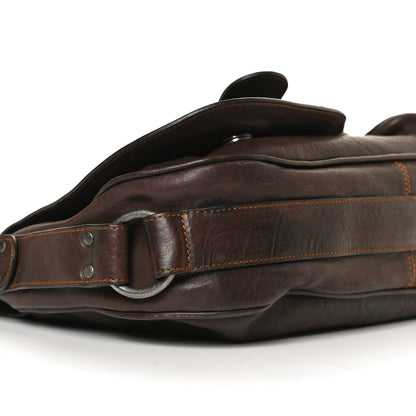 Christian Dior Calfskin Large Gaucho Double Saddle Bag Marron Fonce 4 of 9