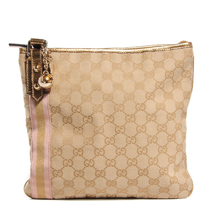 Gucci Monogram Jolicoeur Messenger Bag Gold 1 of 8